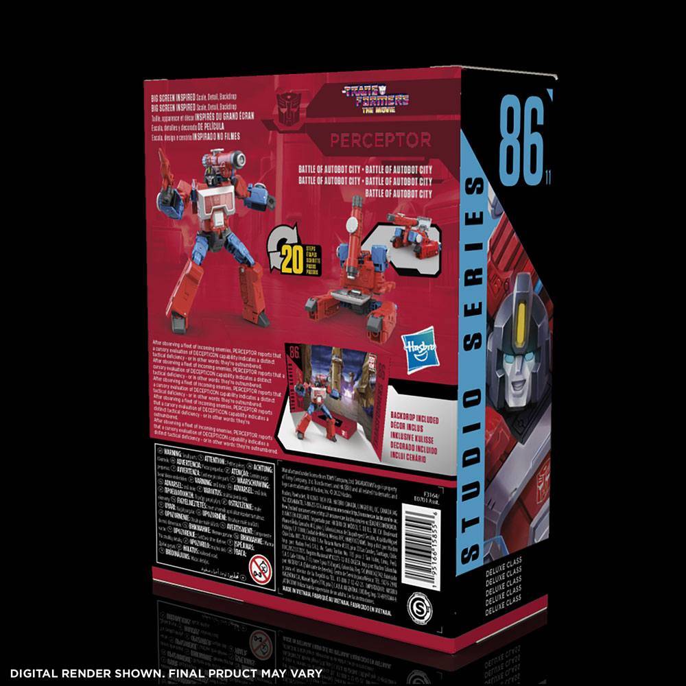 Boneco De Ação Transformers Toys Studio Series 86-11 Deluxe Class The Transformers The Movie Perceptor Idade 8 Ou Mais 45 Polegadas