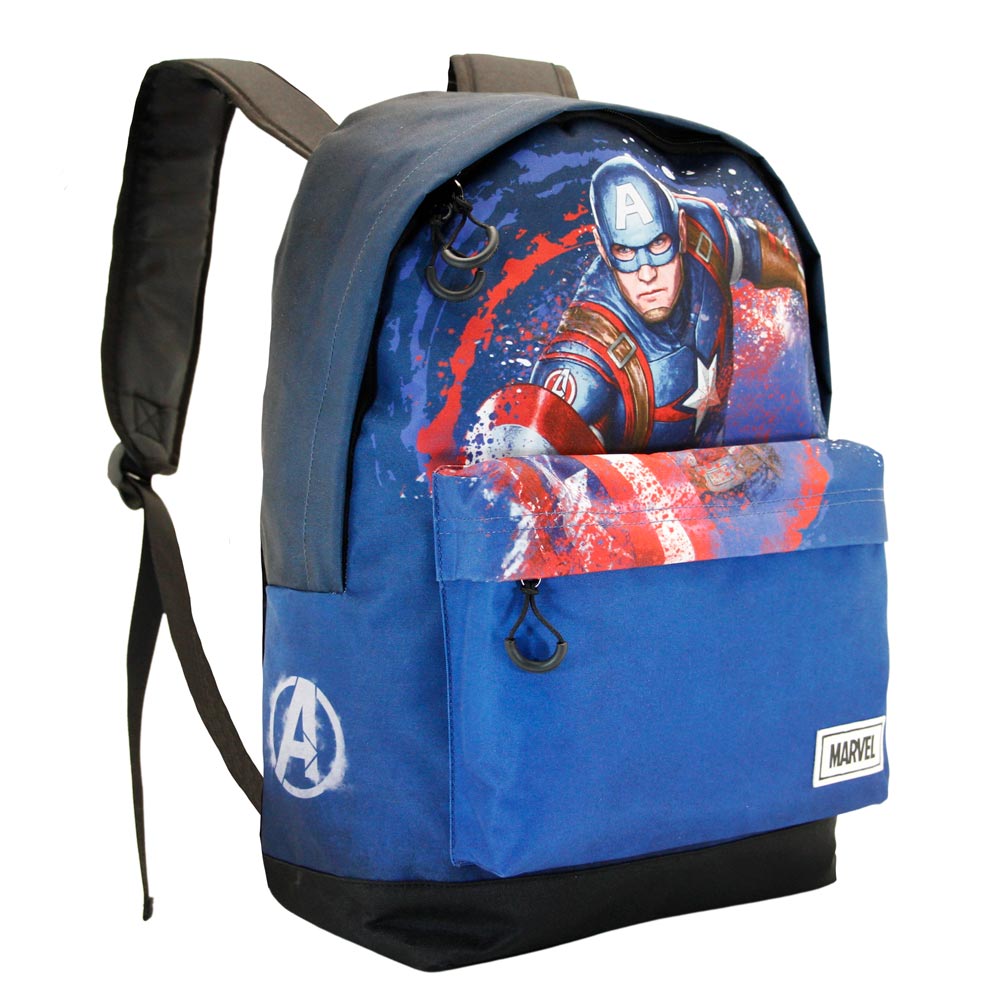Statue Captain America Exceptionnelle - 41 Cm Avec 2 Têtes Et 2 Boucliers Interchangeables - PVC - Avengers - Neuf