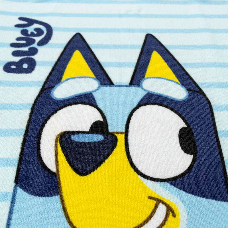 Jerry Fabrics - Poncho Serviette Licencié Bluey Pour Enfants (Garçons Ou Filles), 115 X 50 Cm, Capuche Et Poches