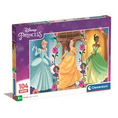Puzzle Disney Princess Super - Kopciuszek, Bella i Tiana (104 elementy)