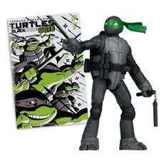 Figurka z komiksem Teenage Mutant Ninja Turtles Page Punchers - Michelangelo (Black White & Green) [Red Platinum Edition]