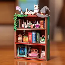 Drewniany model do składania Mini Book Nook - Magic Bookshelf (z magnesem)- Zdjęcie 2