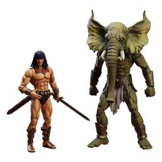 Zestaw 2 figurek Conan Barbarzyńca: Wieża słonia Epic H.A.C.K.S. 1/12 - Young Conan and Yag Kosha