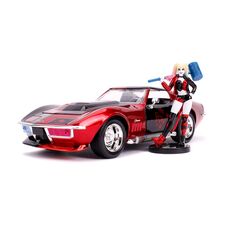 Model samochodu DC Comics Diecast 1/24 1969 Chevy Corvette Stingray (Wraz z figurką Harley Quinn)