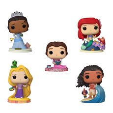 Zestaw 5 figurek POP! Disney Princess - Ariel, Tiana, Belle, Kopciuszek, Moana- Zdjęcie 2