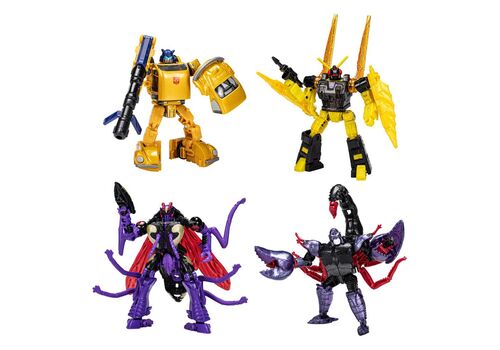 Zestaw 4 figurek Transformers Generations Legacy Buzzworthy Bumblebee - Creatures Collide