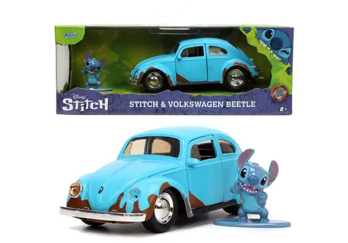 Model samochodu Lilo i Stitch 1/32 - Volkswagen Beetle (wraz z figurką Stitch)
