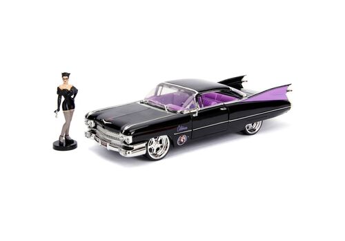 Model samochodu DC Bombshells Diecast 1/24 1959 Cadillac (Wraz z figurką Catwoman)