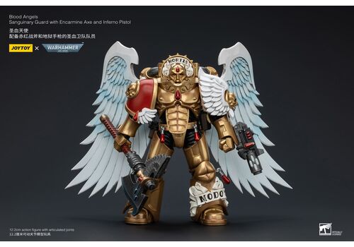 Figurka Warhammer 40k 1/18 - Blood Angels Sanguinary Guard with Encarmine Axe and Inferno Pistol- Zdjęcie 2