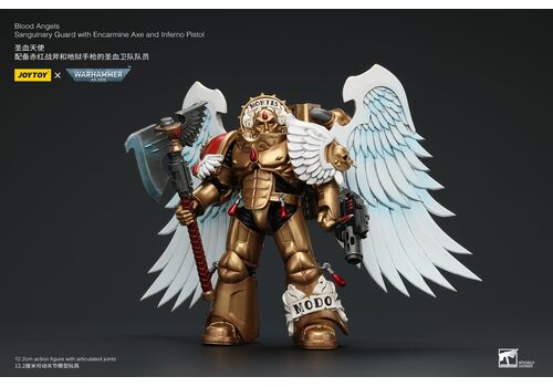 Figurka Warhammer 40k 1/18 - Blood Angels Sanguinary Guard with Encarmine Axe and Inferno Pistol- Zdjęcie 3