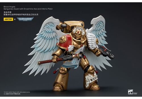 Figurka Warhammer 40k 1/18 - Blood Angels Sanguinary Guard with Encarmine Axe and Inferno Pistol- Zdjęcie 5
