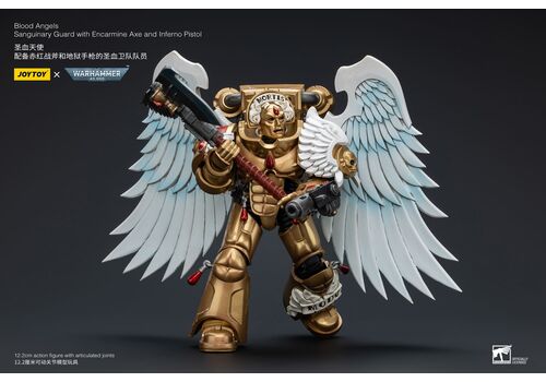 Figurka Warhammer 40k 1/18 - Blood Angels Sanguinary Guard with Encarmine Axe and Inferno Pistol- Zdjęcie 7