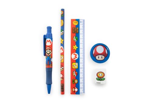 Zestaw przyborów szkolnych Super Mario (5 elementów)- Zdjęcie 3