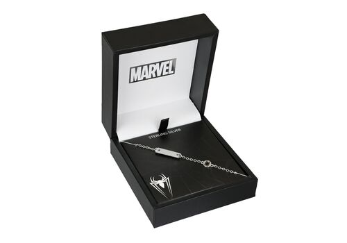 Bransoletka dziecięca srebrna Marvel Symbol Spider-Mana 17 cm- Zdjęcie 2