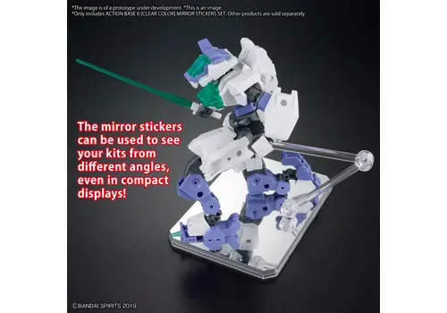 Podstawki dla figurek Gunpla 1/144 - Action Base 6 Mirror Stickers Set (przezroczyste)- Zdjęcie 3