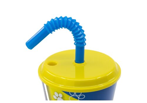 Kubek plastikowy z elastyczną słomką Psi Patrol - Pup Power (430 ml)- Zdjęcie 3