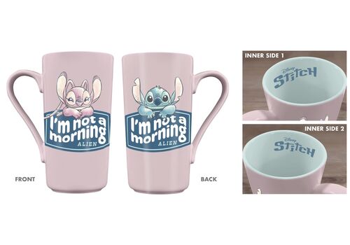 Kubek do Latte Disney Lilo i Stitch - I'm not a Morning Alien (470 ml)- Zdjęcie 2