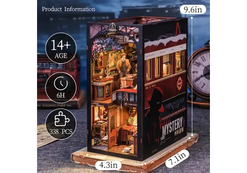 Drewniany model do sklejania Book Nook - Mystery Train- Zdjęcie 5