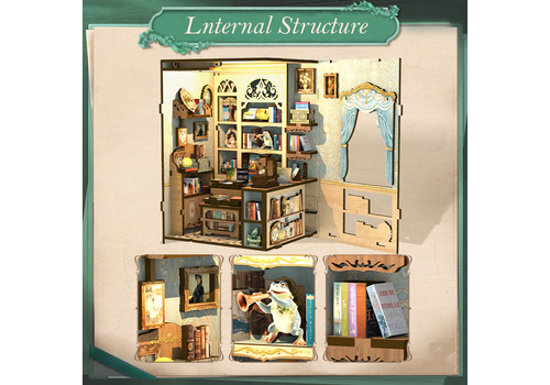 Drewniany model do sklejania Book Nook - Muse Bookstore- Zdjęcie 4