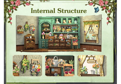 Drewniany model do sklejania Miniature House - Blossom Florist- Zdjęcie 4