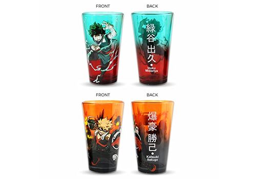 Zestaw 2 dużych szklanek My Hero Academia - Izuku i Bakugo (473 ml)- Zdjęcie 2