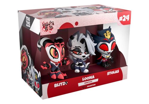 Zestaw mini figurek Helluva Boss - Blitzo, Loona & Stolas- Zdjęcie 2