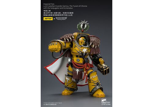 Figurka Warhammer Herezja Horusa 1/18 - Imperial Fists Lord Castellan Evander Garrius, The Tyrant of Cthonia- Zdjęcie 6