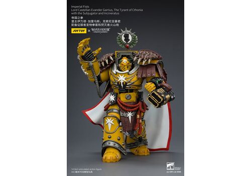 Figurka Warhammer Herezja Horusa 1/18 - Imperial Fists Lord Castellan Evander Garrius, The Tyrant of Cthonia- Zdjęcie 7