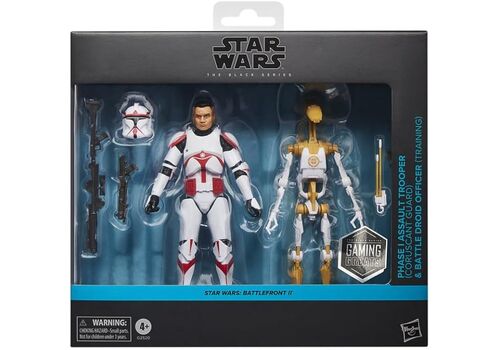 Zestaw 2 figurek Star Wars Black Series Gaming Greats (Battlefront II) - Phase I Assault Trooper (Coruscant Guard) & Battle Droid Officer (Training)- Zdjęcie 2