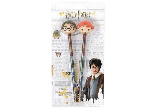 Zestaw 2 ołówków z gumkami 3D do ścierania - Harry Potter