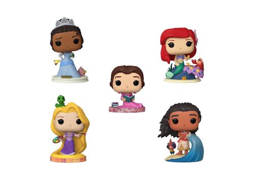 Zestaw 5 figurek POP! Disney Princess - Ariel, Tiana, Belle, Kopciuszek, Moana- Zdjęcie 2